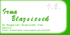 irma blazsicsek business card